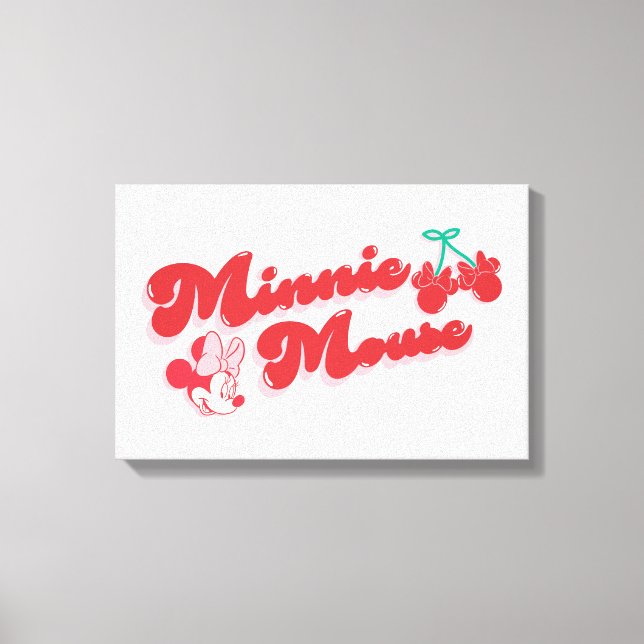 Toile Minnie Mouse Cerise Douce Script (Recto)