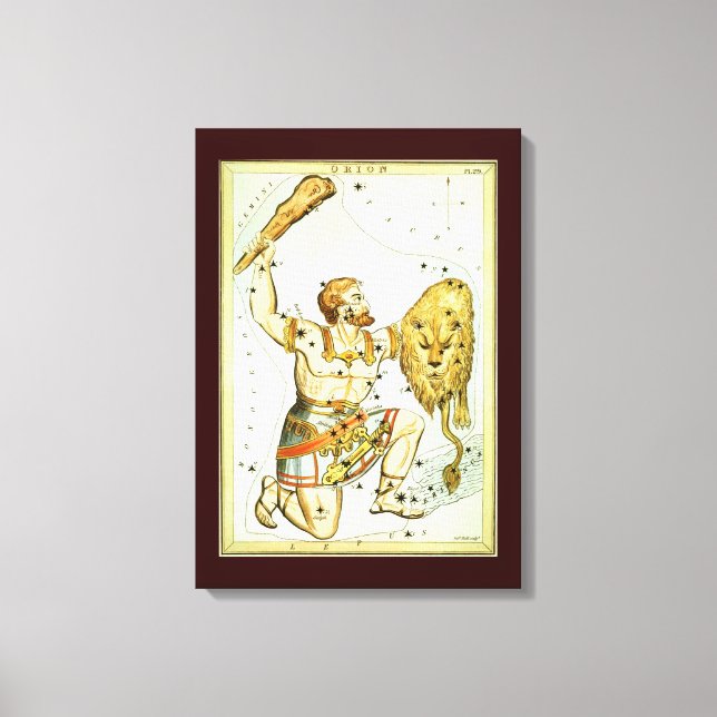 Toile Miroir d'Urania, carte céleste d'astronomie vintag (Recto)