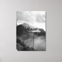 Misty Mountain Canvas Décor noir & blanc