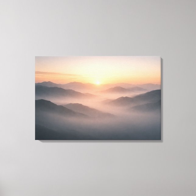 Toile Misty Mountain Sunrise Landscape Canvas Print (Recto)