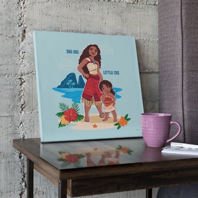 Toile Moana & Simea : Big Sis Little Sis (Canvas on table)