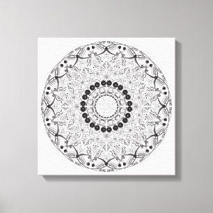 Toile Modèle de mandala abstrait dessiné à la main. Vect
