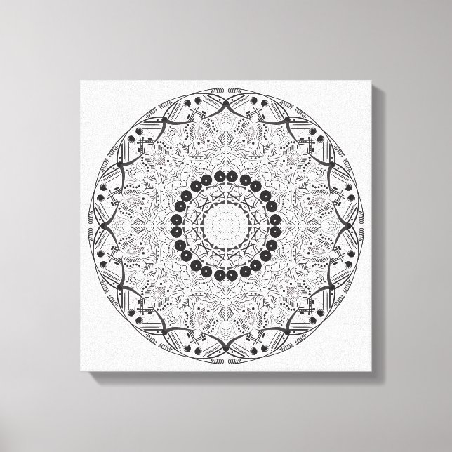 Toile Modèle de mandala abstrait dessiné à la main. Vect (Recto)