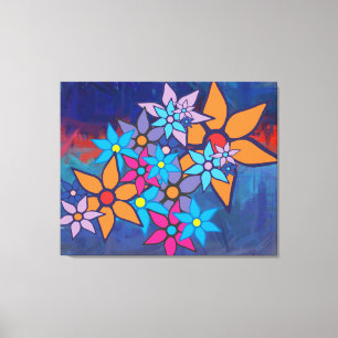 Toile Modèle floral rétro   Peinture Abstraite
