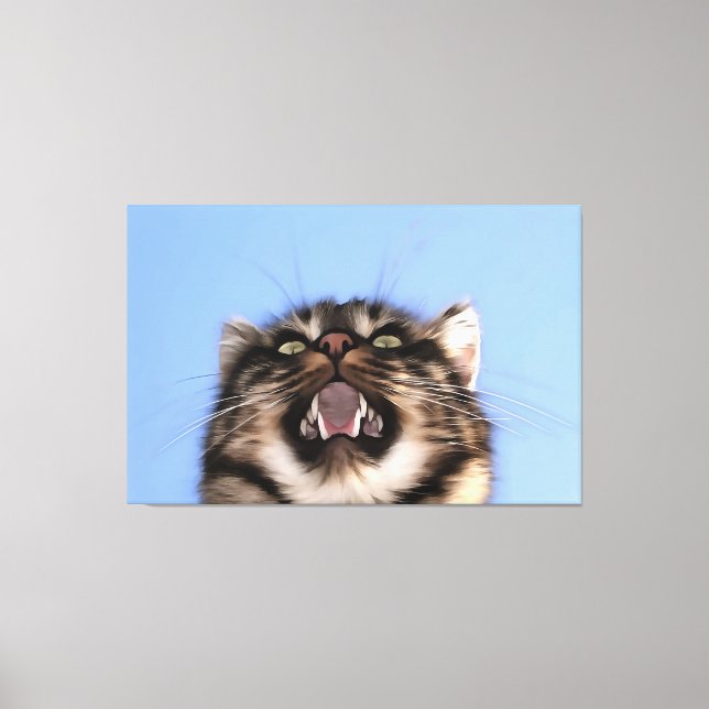 Toile Modèle Plaintif D'Une Peinture Acrylique Tabby Cha (Recto)