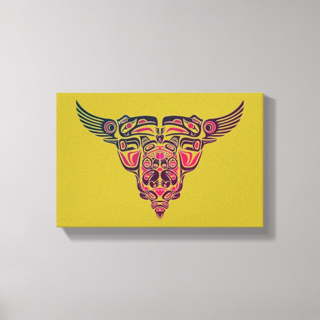 Toile modèle tribal de tatouage de taureau et d'aigle (Recto)