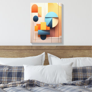 Toile Modern Bauhaus Geometric 3D Abstract Art Gallery