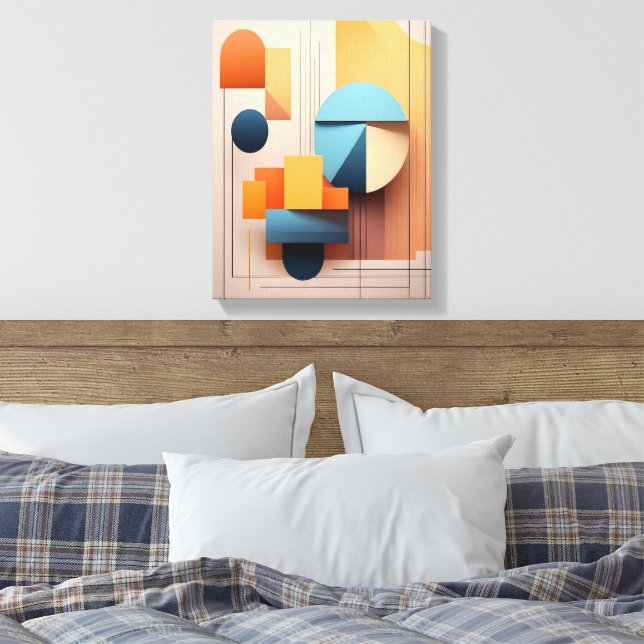 Toile Modern Bauhaus Geometric 3D Abstract Art Gallery (Insitu(Chambre))