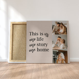 Toile Modern Couple Family Photo & Family Quote Lovely