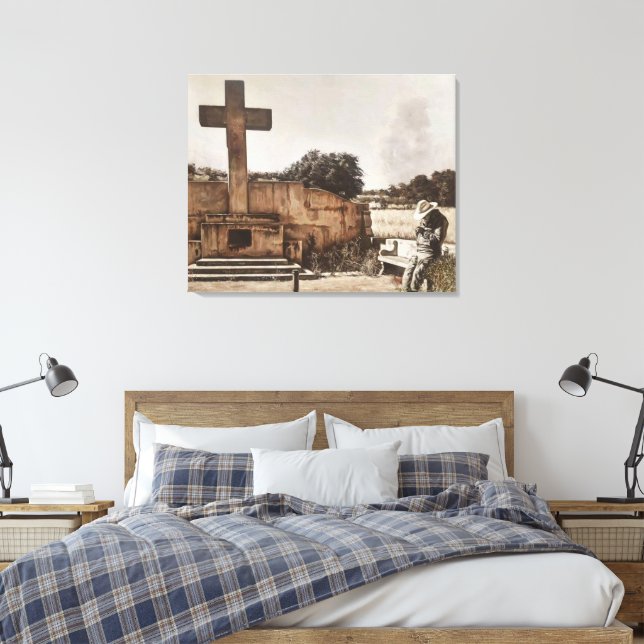 Toile Modern Cowboy Biker checking his GPS. (Insitu(Chambre))