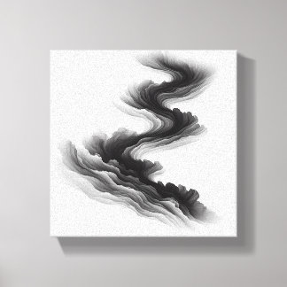 Toile Modern Minimalist Abstract Layered Flow - Smoke 
