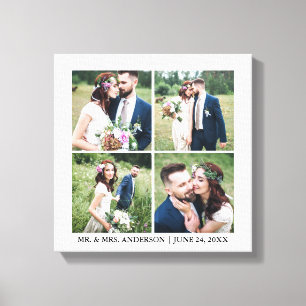 Toile Moderne 4 Photo Collage Mariage