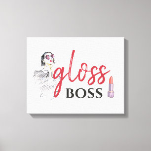 Toile Moderne brillant Boss Girl Black Red Funny World A