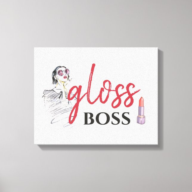 Toile Moderne brillant Boss Girl Black Red Funny World A (Recto)