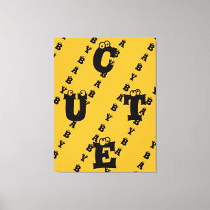 Toile Moderne élégant jaune noir design mignon