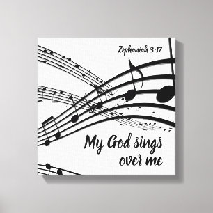 Toile Moderne MON DIEU CHANTE SUR MOI Christian
