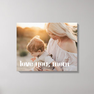 Toile Moderne Photo Complète "Je t'aime, Maman" Famille