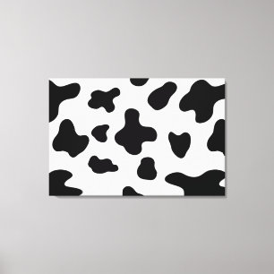 Toile Moderne Taches de Vache Noir et Blanc Abstraites d