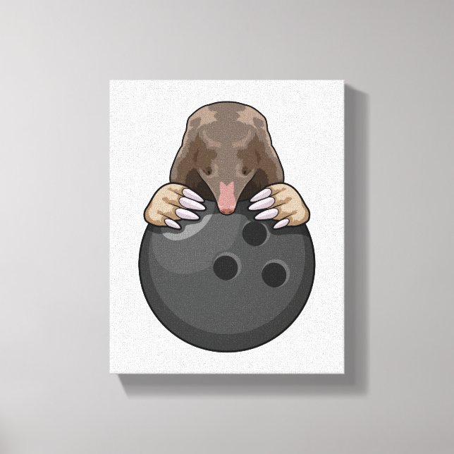 Toile Mole à Bowling avec Bowling balle (Recto)