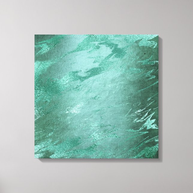 Toile Molten Jade | Marbre de luxe Emerald Green (Recto)