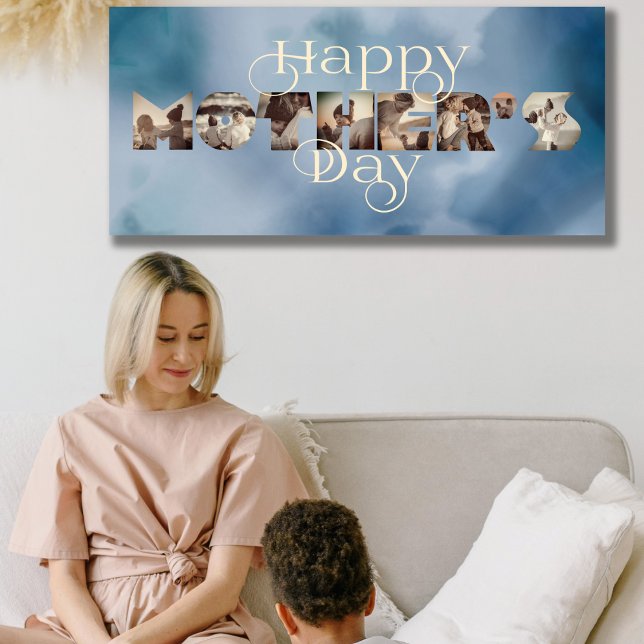 Toile Moments éternels : Un hommage personnalisé pour ma (Eternal Moments: A Personalized Tribute for Mom Canvas  On a wall above a couch with mom and kid)