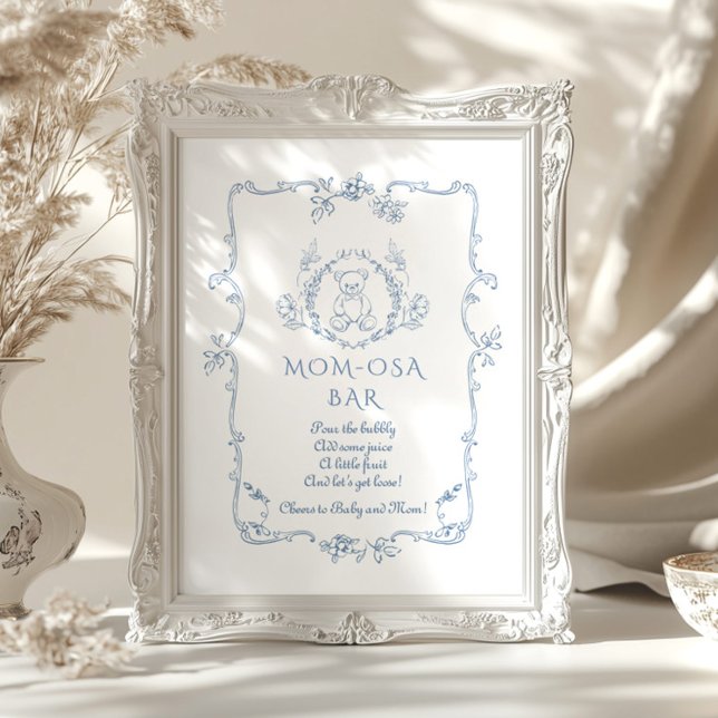 Toile Momosa bar Vintage frame Teddy bear Poster (Creator Uploaded)