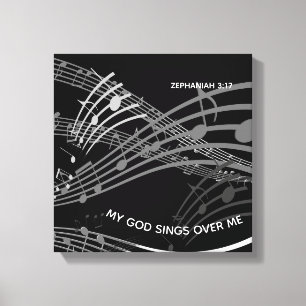 Toile Mon Dieu chante sur moi Zephaniah 3:17 Musique noi