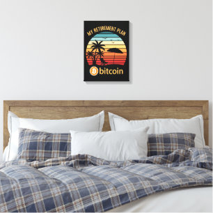 Toile Mon Plan de Retraite Bitcoin Plage Coucher de Sole