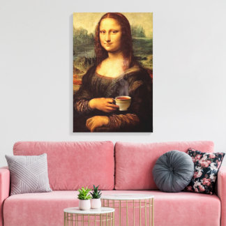 Toile Mona Lisa avec thé chaud Leonardo da Vinci