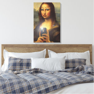 Toile Mona Lisa fait un drôle de visage avec maquillage 