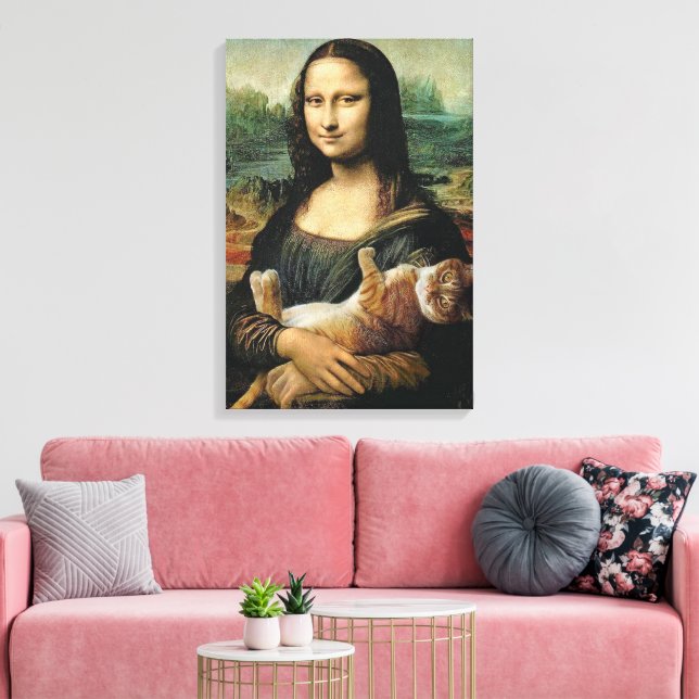 Toile Mona Lisa tenant son chat Leonardo da Vinci (Insitu(Salon))