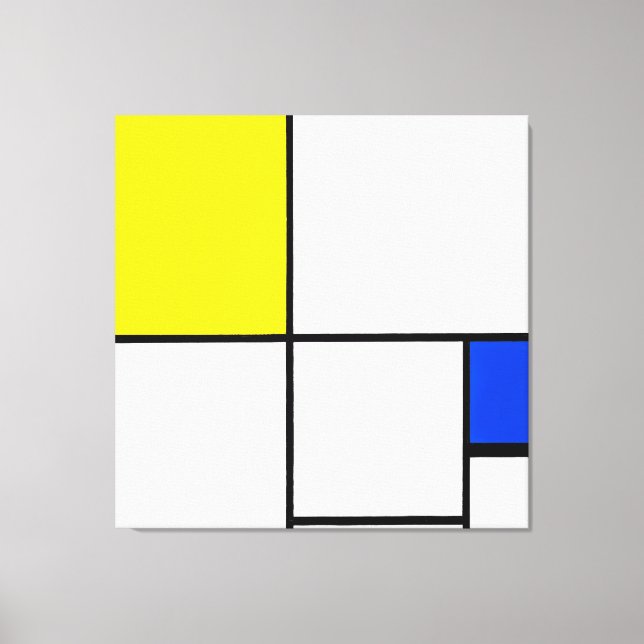 TOILE MONDRIAN - COMPOSITION AVEC JAUNE ET BLEU - 1932 (Recto)