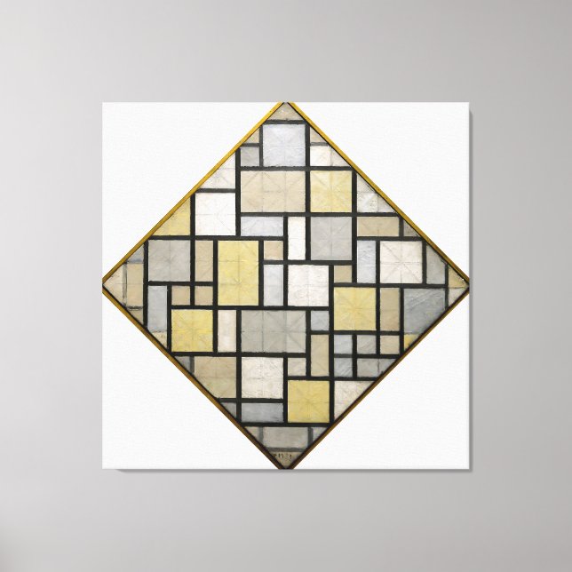 TOILE MONDRIAN - COMPOSITION AVEC LA GRILLE 5 : LOZENGE  (Recto)
