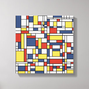 Toile Mondrian De Stijl Motif
