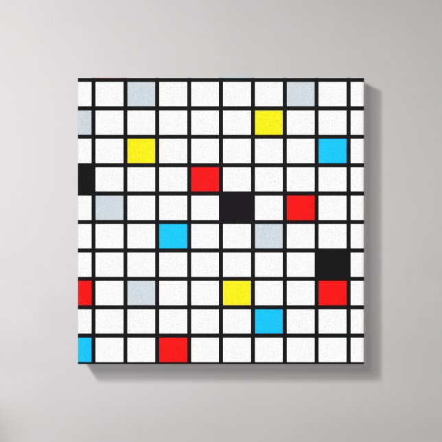 Toile Mondrian géométrique Composition minimaliste moder (Recto)