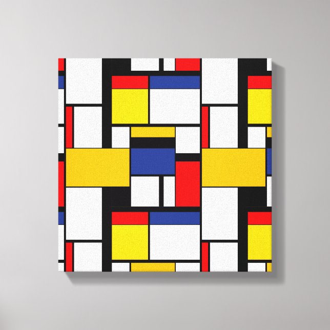Toile Mondrian géométrique Composition minimaliste moder (Recto)