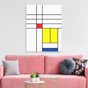 Toile Mondrian II Design d'Art Moderne Minimaliste De St
