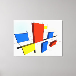 Toile Mondrian Inspiré 3D