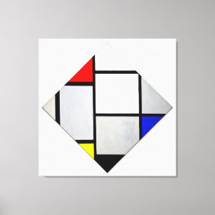 TOILE MONDRIAN - TABLEAU N° IV - COMPOSITION LOZENGE -
