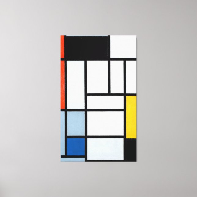 TOILE MONDRIEN - COMPOSITION AVEC ROUGE, NOIR, JAUNE - (Recto)