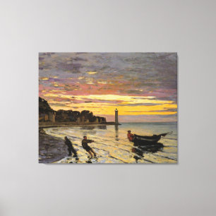 Toile Monet - Hauling a Boat Ashore, fine art,