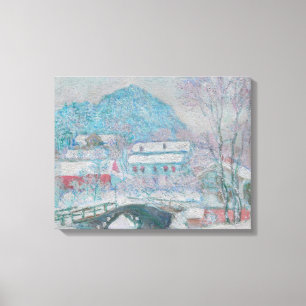 Toile Monet - Norvège, Village de Sandviken dans la neig