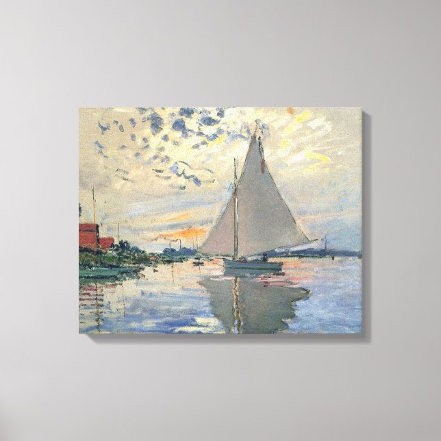 Toile Monet Sailboat Français Impressionnisme Art classi (Recto)