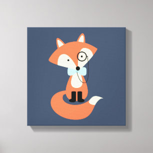 Toile Monocle Hipster Red Fox