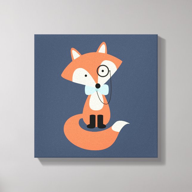 Toile Monocle Hipster Red Fox (Recto)