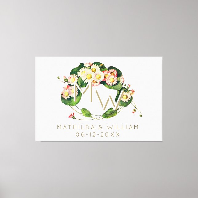 Toile Monogramme de couronne Art nouveau pour personnali (Recto)