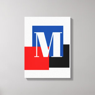 Toile Monogramme de lettre initiale Moderne Élégant