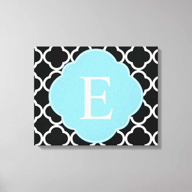 Toile Monogramme de Quatrefoil bleu noir (Recto)