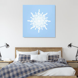 Toile Monogramme d'ornement bleu d'hiver G-Clef Snowflak