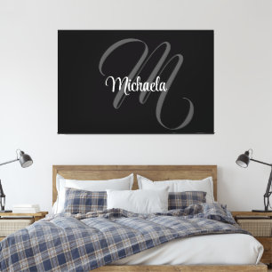 Toile Monogramme initial nom moderne minimaliste
